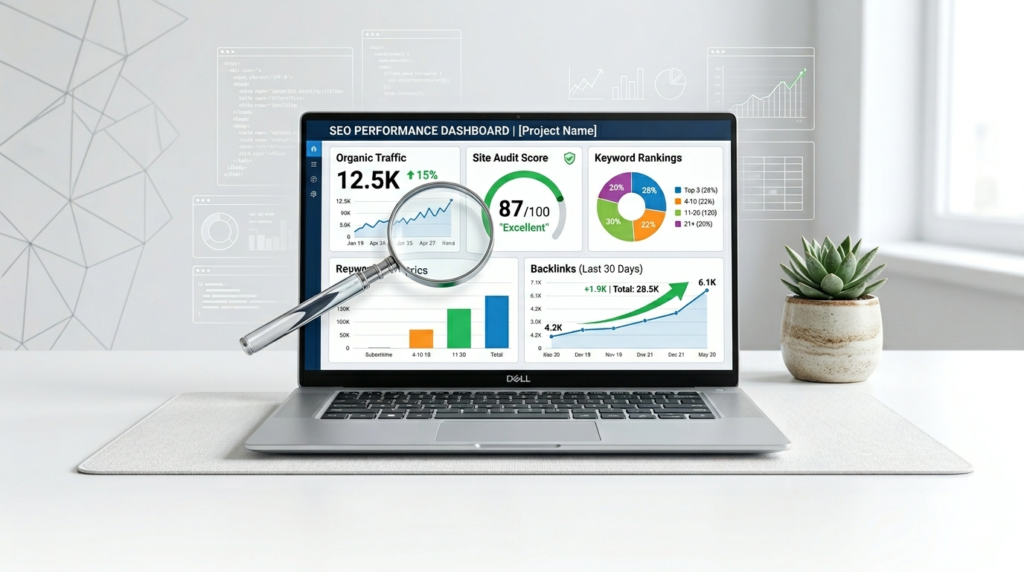SEO optimization project in a digital marketing portfolio