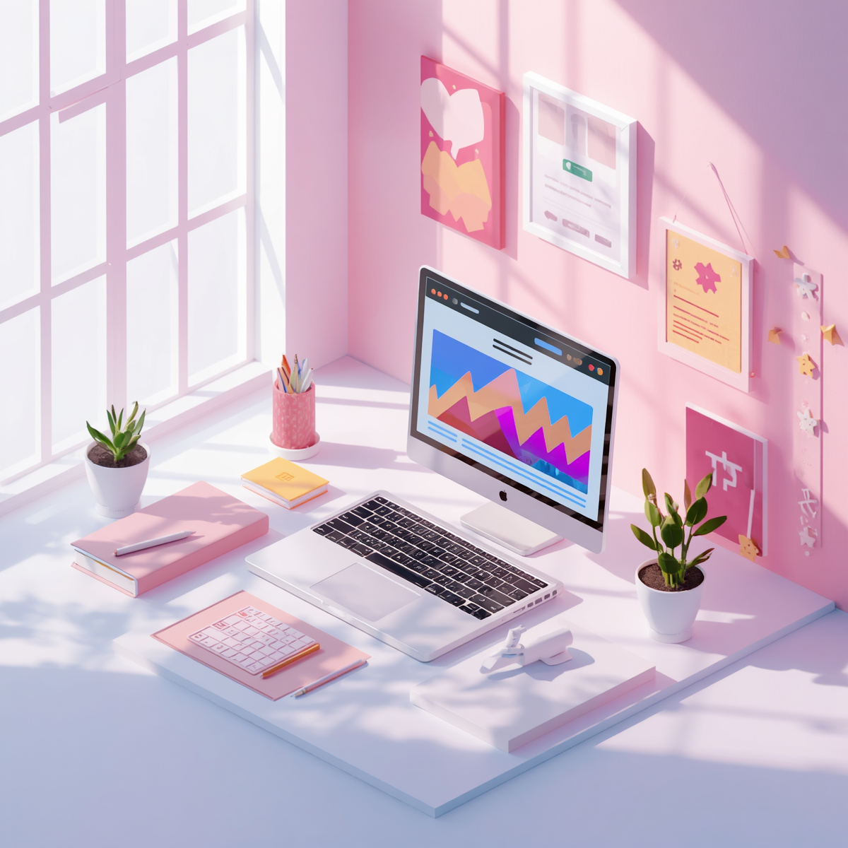 Digital marketing skills content writing workspace illustration for portfolio website
